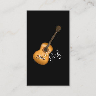 Acoustic Guitar Player Musical Notes Art Musicus Visitekaartje