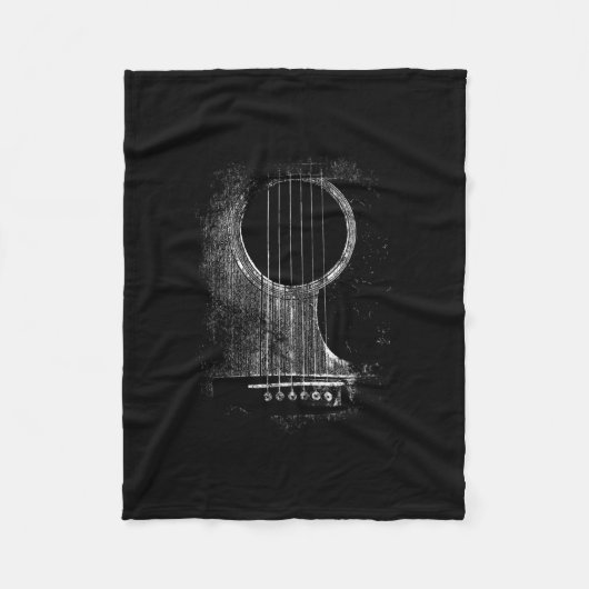 Acoustic Guitar Player Six String Rock & Roll Fleece Deken (Voorkant)
