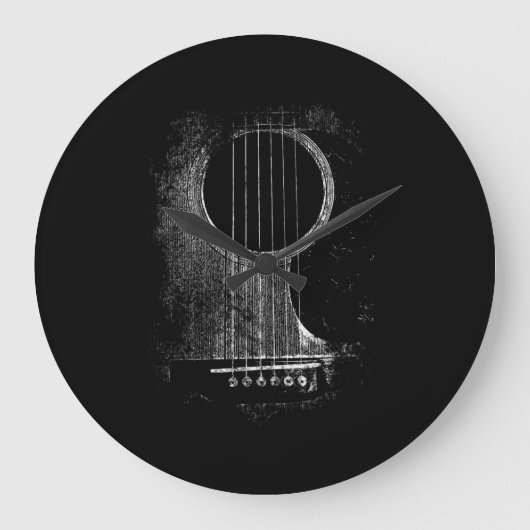 Acoustic Guitar Player Six String Rock & Roll Grote Klok (Voorkant)