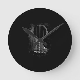 Acoustic Guitar Player Six String Rock & Roll Ronde Klok