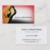 Acoustic Guitar Red Artist Visitekaartjes (Voorkant / Achterkant)