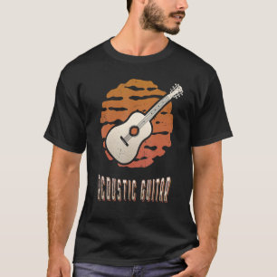 Acoustic Guitar Retro Classic Sunset Music T-shirt