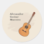 Acoustic Guitar Ronde Sticker (Voorkant)