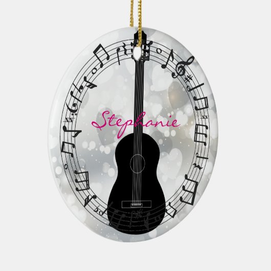 Acoustic Guitar Silhouette Design Ornament (Rechts)