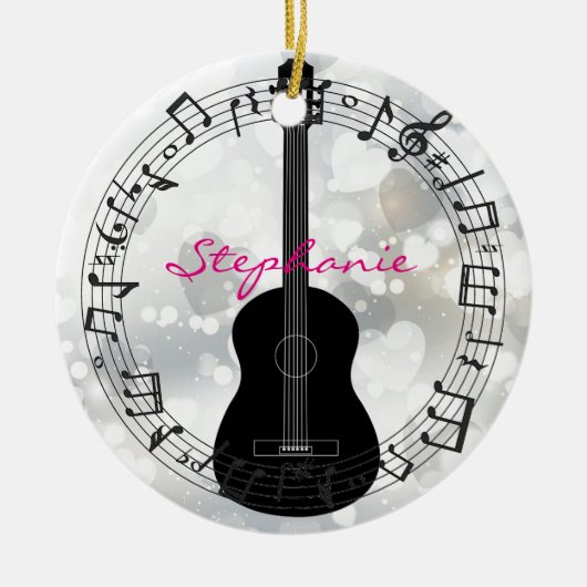 Acoustic Guitar Silhouette Design Ornament (Voorkant)