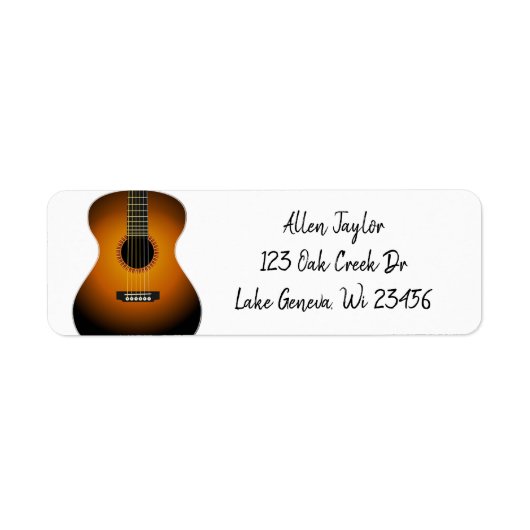 Acoustic Guitar Strings Musical Etiket (Voorkant)