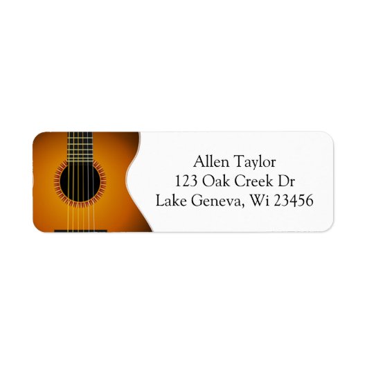 Acoustic Guitar Strings Musical Etiket (Voorkant)