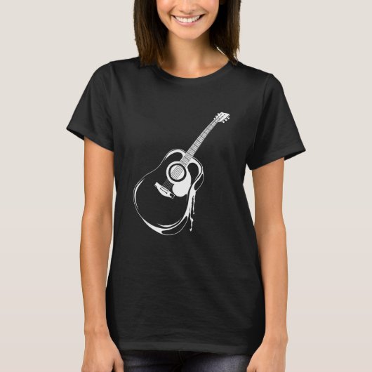 Acoustic Guitar T-Shirt - Musician Player Guitaris (Voorkant)