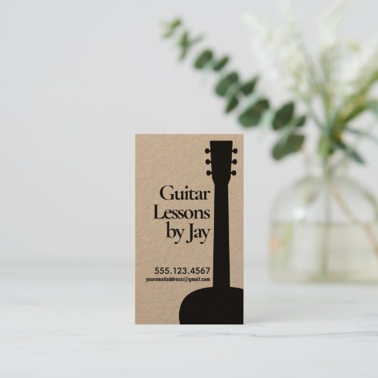 Acoustic Guitar Teacher Gitarist Kraft Visitekaartje (Staand voorkant)