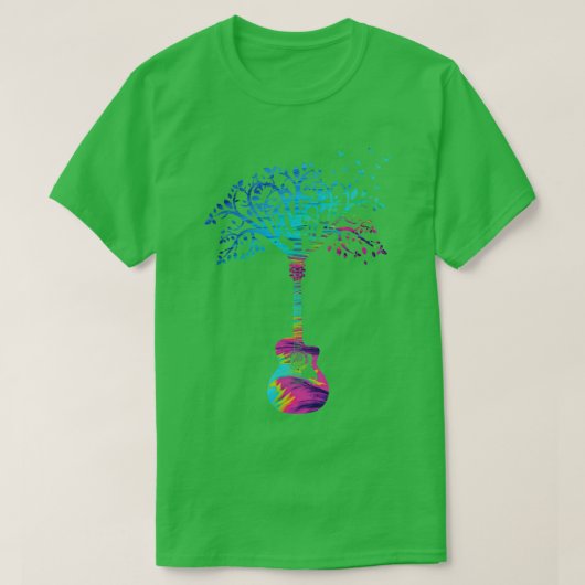 Acoustic Guitar Tree Abstract Texture Theme T-shirt (Design voorkant)