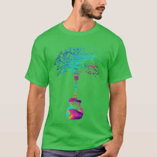 Acoustic Guitar Tree Abstract Texture Theme T-shirt