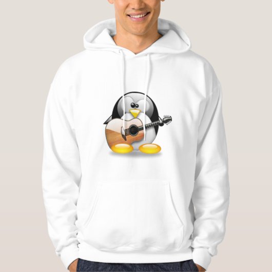 Acoustic Guitar Tux (Linux Tux) Hoodie (Voorkant)