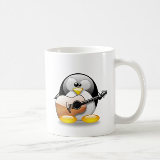 Acoustic Guitar Tux (Linux Tux) Koffiemok (Rechts)