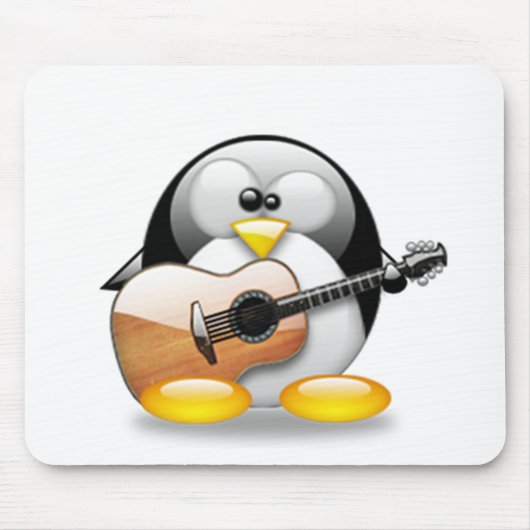 Acoustic Guitar Tux (Linux Tux) Muismat (Voorkant)