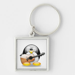 Acoustic Guitar Tux (Linux Tux) Sleutelhanger
