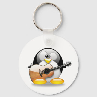 Acoustic Guitar Tux (Linux Tux) Sleutelhanger