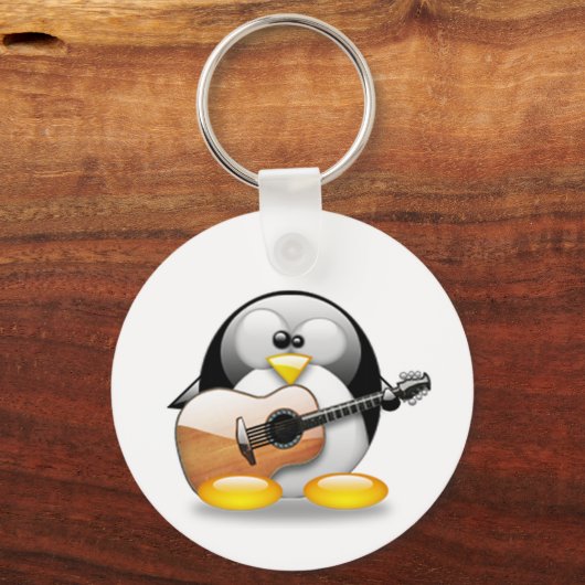 Acoustic Guitar Tux (Linux Tux) Sleutelhanger (Voorkant)