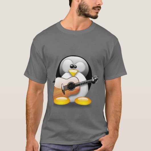 Acoustic Guitar Tux (Linux Tux) T-shirt (Voorkant)