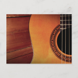Acoustic Guitar wooden muziekinstrument Briefkaart