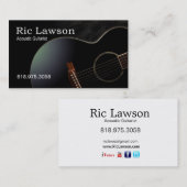 Acoustic Guitarist Musician — Music Visitekaartje (Voorkant / Achterkant)