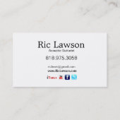 Acoustic Guitarist Musician — Music Visitekaartje (Achterkant)