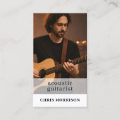 Acoustic Guitarist Musician QR Code Photo Visitekaartje (Voorkant)