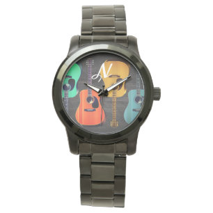 Acoustic Guitars Initiaal Sjabloon Music Horloge
