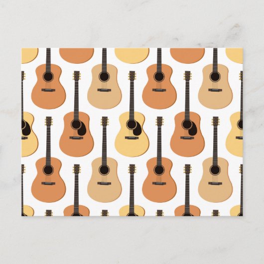Acoustic Guitars Pattern Briefkaart (Voorkant)