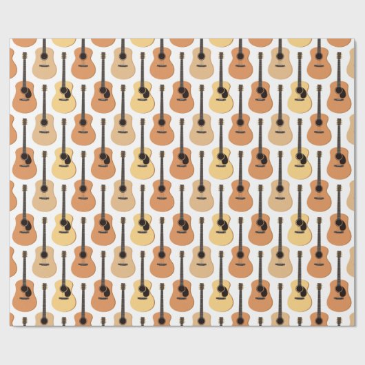 Acoustic Guitars Pattern Cadeaupapier (Vlak)