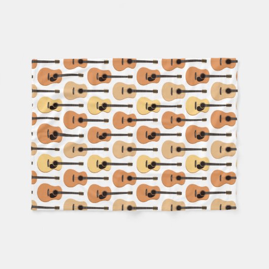 Acoustic Guitars Pattern Fleece Deken (Voorkant (Horizontaal))