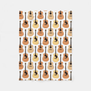 Acoustic Guitars Pattern Fleece Deken