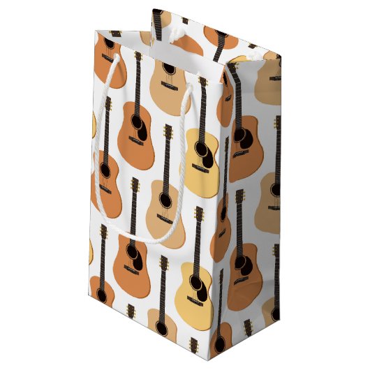 Acoustic Guitars Pattern Klein Cadeauzakje (Achterkant Gekanteld)