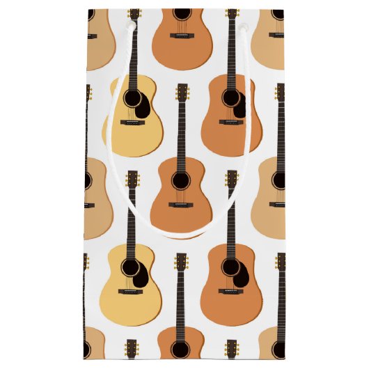 Acoustic Guitars Pattern Klein Cadeauzakje (Voorkant)