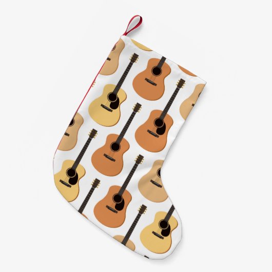 Acoustic Guitars Pattern Kleine Kerstsok (Voorkant (Hangend))
