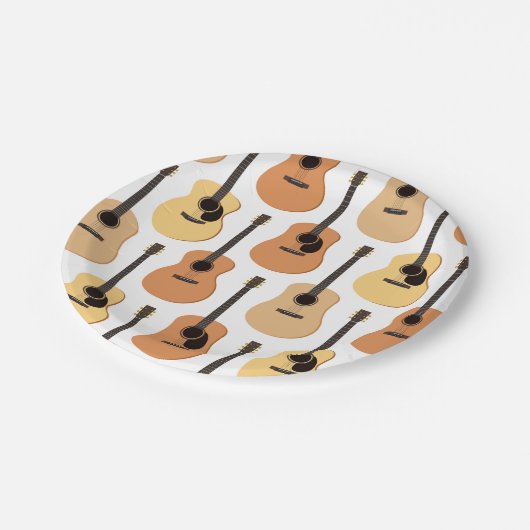 Acoustic Guitars Pattern Papieren Bordje (Gekanteld)