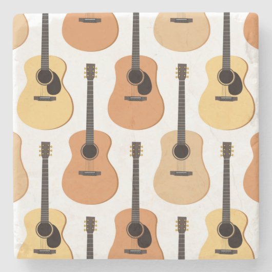 Acoustic Guitars Pattern Stenen Onderzetter (Voorkant)