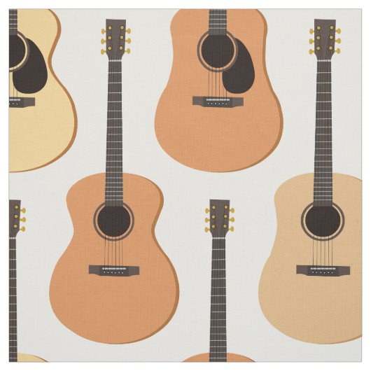 Acoustic Guitars Pattern Stof (Swatch)