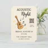 Acoustic Muziekevenement Ticketpas met QR-code Kaart (Staand voorkant)