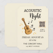 Acoustic Muziekevenement Ticketpas met QR-code Kaart (Voorkant / Achterkant)