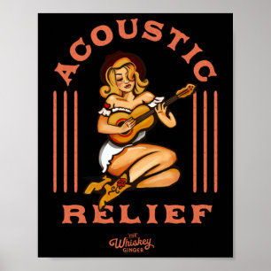 Acoustic Relief Schattige Tropical Guitar Music Ta Poster