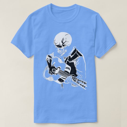 Acoustic Rock Music Skeleton Head Guitar T-shirt (Design voorkant)