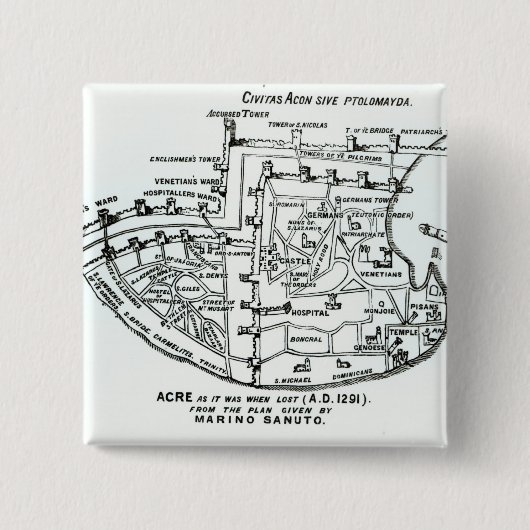 Acre zoals het was toen verloren vierkante button 5,1 cm (Voorkant)