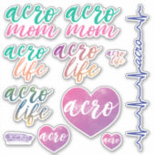 Acro Life en Acro Mom Vinyl Decal Stickers (Voorkant)