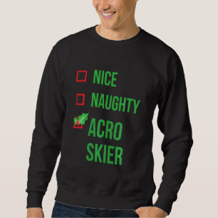 Acro Skier Funny Pajama Kerstmis Trui