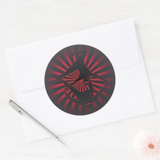 Acro Yoga Ninjas Ronde Sticker (Envelop)