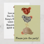 Acrobaat kippen (toen partij?) Uitnodiging (Voorkant / Achterkant)