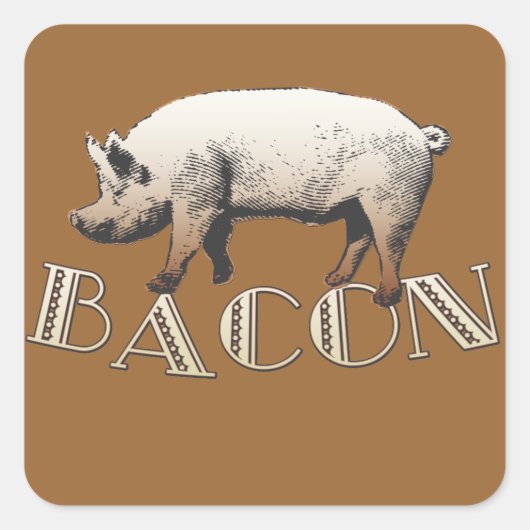 Acrobat BACON Pig Vierkante Sticker (Voorkant)
