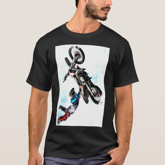 Acrobat Biker Action Sports Modern Elegant T-shirt (Voorkant)