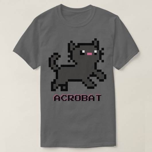 Acrobat Cat Donkergrijs T-shirt (Design voorkant)