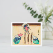 Acrobat Cat, Hiroshige, Ukiyo-e Briefkaart (Staand voorkant)